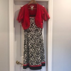 Black and white R & K dress with sweater top